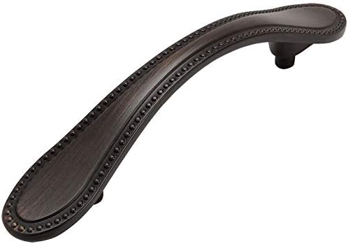 Cosmas 10 Pack 4887ORB Oil Rubbed Bronze Cabinet Hardware Beaded Handle Pull - 3 Inch (76mm) Hole Centers