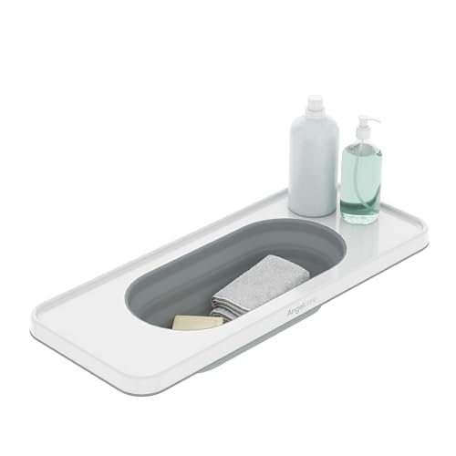 ANGELCARE Plateau de bain avec panier extensible ajouré. Sécharge rapide, écoulement naturel de l'eau. Stockage compact. Format universel pour s'adapter à toutes les...