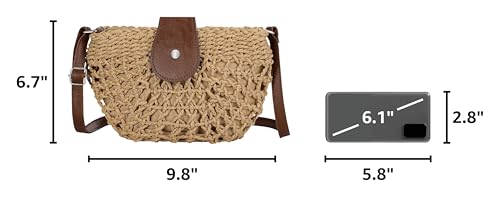 Image of LEVOTIER Woven Straw Crossbody Bags for Women - Handmade Casual Beach Purse