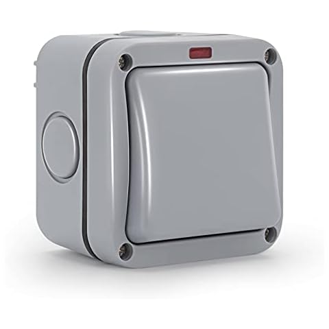 BALLSHOP Weatherproof Switch 2 Way Single Light Switch Rated Voltage 110/220V 20AX IP66 Outdoor Switch Dust-Proof Switch for Garden Bathroom Construction Site Cover