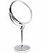 Price comparison product image HIMRY Pedestal Mirror Height Adjustable, 8 Inch 7x Magnification Cosmetic Mirror, Two-Sided Swivel Mirror Chrome finish, Standing Shaving Mirror Make Up Mirror, for Bathroom and Bedroom, KXD3101-7x