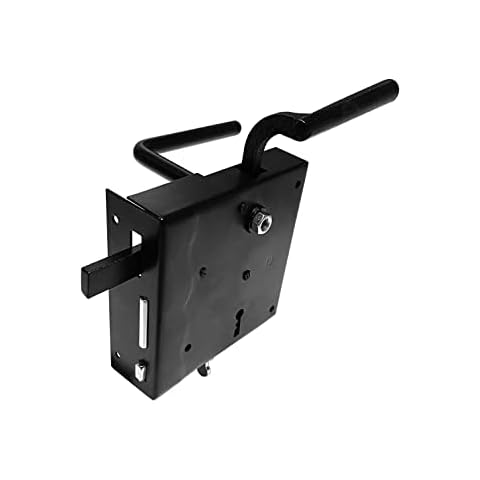 BAUSTER® Kastenschloss Schwarz Links/Rechts Pulverbeschichtet Schloss Aufschraubschloss Stumpfdrückerschloss Stahl Griff Rostfrei Robust Länderschloss Cover