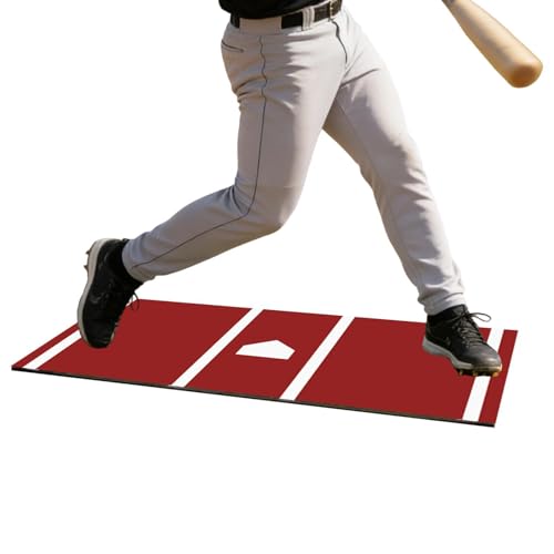 Baseballmatte Fu Das Batting, Weiche Unterlage Anti-Rutsch Schwungtrainer 135x30x0,4cm, 134,6x30x0,48cm Baseball Matte, Fu Den E