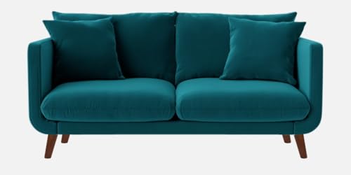 Image of Rejol Velvet 2-Seater Sofa Luxurious Comfort for Living Rooms and Offices (Teal Blue, 2 Seater)