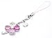 Cell phone Strap 027 four-leaf clover - Gradation(Pink3+Crystal Aurora)