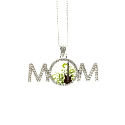 Collier vert motif guitare pour éviter les cadeaux banals maman