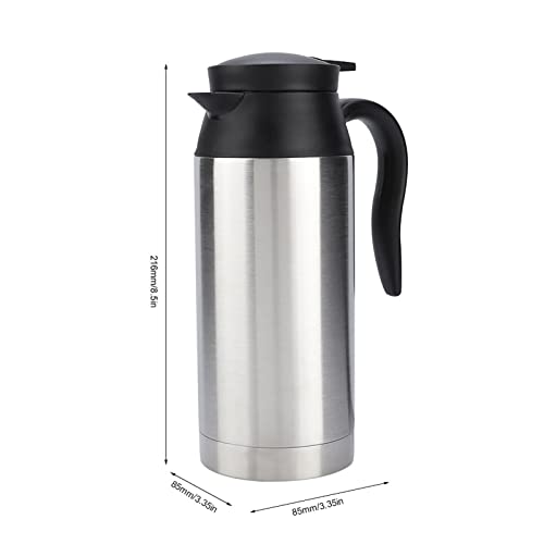 Tetera eléctrica portátil 12V acero 750ml para auto miniatura 2