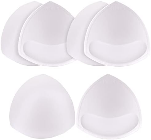 Nimiah Bra Pads Inserts 3 Pairs, Sewn Edge Removable Boob Replacement Padding for Swimsuit Sport Fits AB, CD, DE Cups