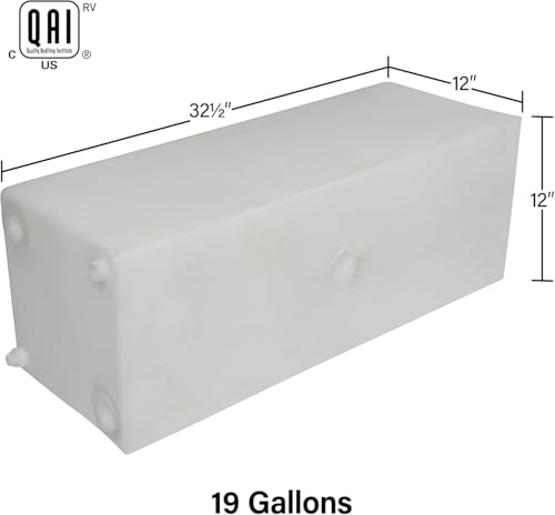 Image of 19 Gallon RV Fresh Water Tank, Potable Water Storage Tank for Drinking, Cooking, Cleaning, Showering, for Campers, Trailers, Motorhomes, RVs, Cube Shape, 32.5 inch x 12 inch x 12 inch (WT-0024)