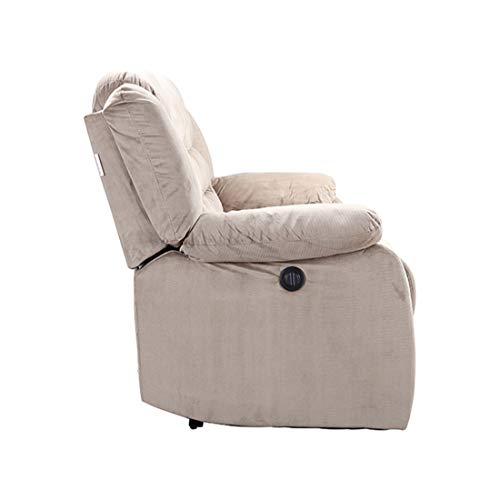 Image of HomeTown Bradford Fabric Three Seater Recliner in Beige Colour