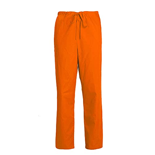 Women's Scrub Pants Drawstring Cargo Scrubs Pant Orange