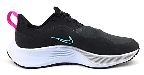 Nike Nike Women's Air Zm Pegasus 37 Shield Running Shoe, Black/Aurora Green-DK Smoke SZ, 7.5 UK
