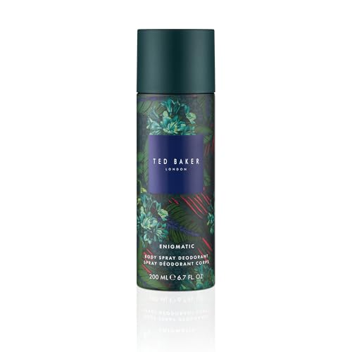 Ted Baker Fusion Enigmatic Mens Body Spray Deodorant Citrus Spicy Woody Fragrance with Sandalwood & Amber Odour Protection & Long Lasting Freshness Vegan 200ml