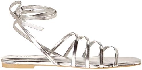 Rampage Women's Athena Strappy Sandal Flat, Silver, 7 | Image 5