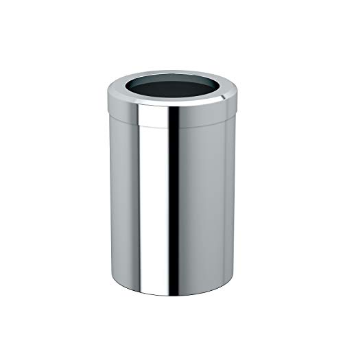 Image of Gatco Small Bathroom Trash Can with Lid, Round 3 Gallon Stainless Steel Wastebasket, Under Sink, Chrome, for Bathroom, Bedroom, Office (1910)