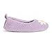 MUK LUKS Women's Travel Ballerina with Patch Slipper, Purple Daisy, Small