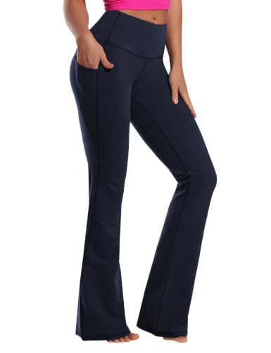 Image of BUBBLELIME Women Out Pockets High Waist Bootlegs Tummy Control Yoga Flared
