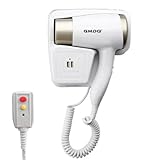 Wall Mounted Hair Dryer with USB Charging Port for Bathroom - 110V Professional Blow Dryer, Fast Drying Salon Motor & Dual Voltage Support, Includes Stand Rack, Screws+Adhesive