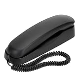 Uvital Corded Phones for Landline, Black Wall Telephones for Landline Wall Mount, Clear Call, One Key Redial, Flash, Mute, Pause, Hold, Reset, Easy to Operate, Load Ring Tone, Desktop Phone