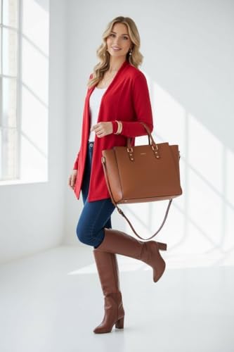 Image of ToBeInStyle Womens Open Front Long Sleeve Lightweight Asymmetrical Draped Cardigan with Side Pockets