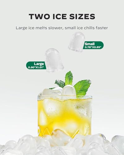 Image of Silonn Stainless Steel Countertop Ice Maker, 26 lbs /Day Fast Ice Production in 6 Mins, Self-Cleaning Compact Ice Machine for Home, Kitchen, Office & Parties