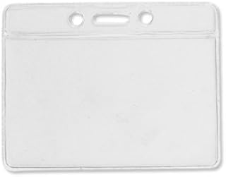 Clear Horizontal Vinyl Color-bar Badge Holder - Data/credit Card Size (100/pkg)