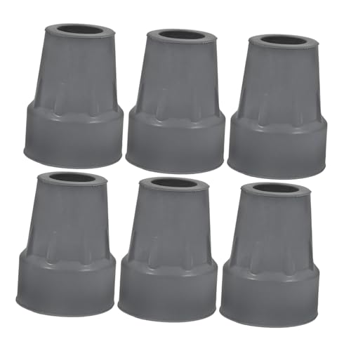 BUTIFULSIC 6pcs Crutches Walking Cane Tips Crutch Pads for Armpit Cane Replacement Tips Standing Cane Tip Walking Canes End Tips Crutch Anti Slip Foot Pads Chair Stoppers Grey Rubber