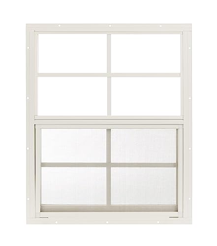 Shed Windows 18x23 (1-Pack) | Sliding Windows with Tempered Glass & Screens | Flush Mount, White...