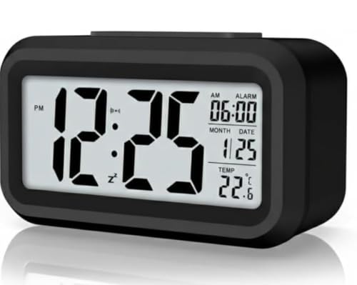 Image of Digital Alarm Clock Pack of 1 Electronic Table Clock with Clear Digital Display Alarm Clock for Bedroom Office Study Table