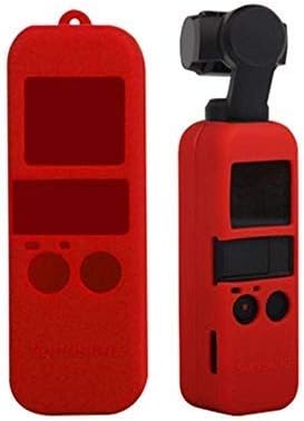 Action Pro Silicone Protective Case + Lanyard Compatible with DJI OSMO Pocket Camera and Gimbal (Red)