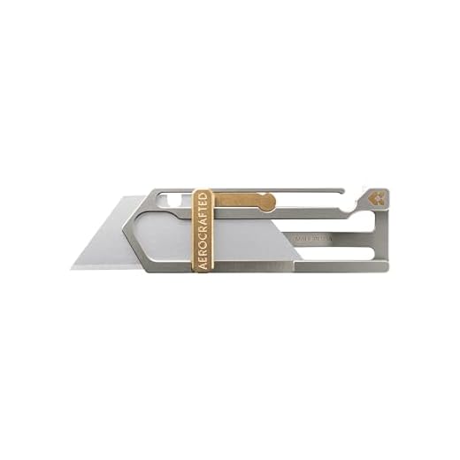 Aerocrafted Sideslip Utility Knife - Everyday Carry, Heavy Duty Retractable, Sharp Razor Blade Made in the USA (Titanium/Bronze, Right-handed)