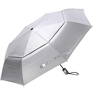 G4Free 42/46 Inch Reizen Opvouwbare Paraplu Winddicht Compact UPF 50+ UV-bescherming Dubbele Luifel Zilveren Coating Zon Regen Paraplu
