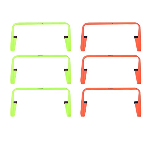 Kosma Pack of 6 Agility Training Fitness Flat Hurdles | Multi-Sport Speed Training Aid with Carry Handle : Size 12 Inch - Color: 3pc Yellow, 3pc orange - Image 4