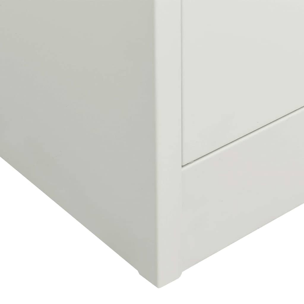 Armario de oficina gris claro de acero 90 x 40 x 180 cm con 3 estantes, 2 cerraduras, 4 puertas y tiradores para oficina, espacio de almacenamiento y almacenamiento de archivos con cristal