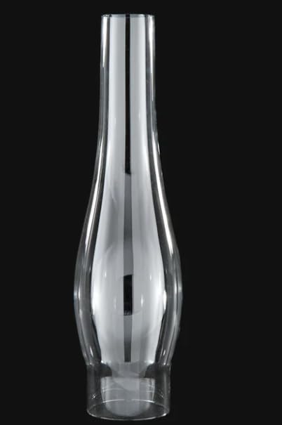 Image of B&P Lamp 2 1 /2 Inch by 12 Inch Clear Duplex-Round Bulge Glass Lamp Chimney for Vintage and Antique Style Globes