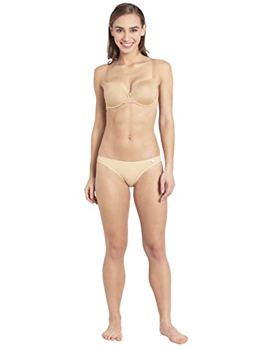 Image of Jockey UL60 Women's Under-Wired Padded Micro Touch Nylon Elastane Stretch Medium Coverage T-Shirt Bra with Detachable Straps
