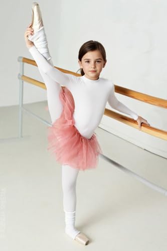 YgneeDom Kids Girls One Piece Spandex Unitards, Long Sleeve Turtleneck Unitard, Full Body Catsuit Dance Leotard Costumes - Thumbnail 2