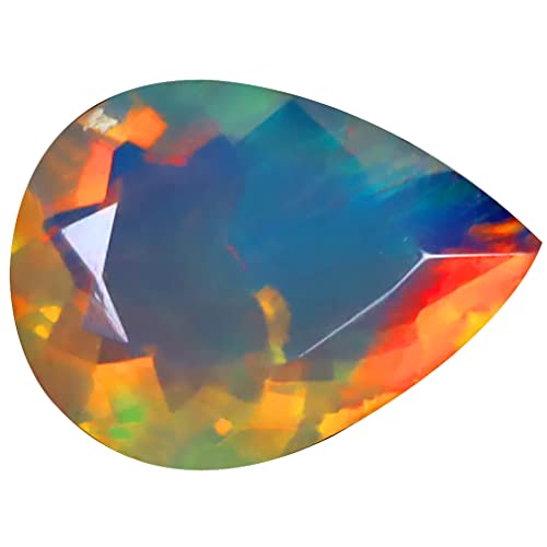 Opale arc-en-ciel éthiopienne naturelle poire de 1.80 ct pour la création de bijoux uniques