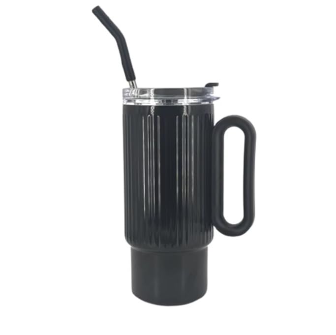 Image of HomeCloud Insulated Coffee Tumbler with Lid - Double Wall Travel Mug for Hot & Cold Drinks, Leak-Proof, Durable, Portable, Stylish Stainless Steel Design (Black)