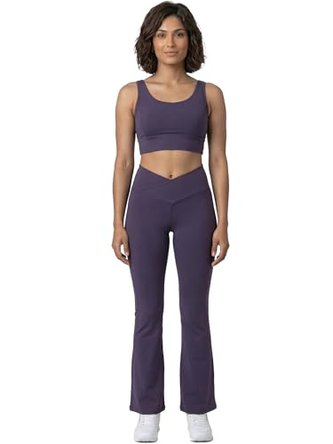 Image of Enamor High Rise Full Length Pull on Boot Cut Active Pant for Women - Relaxed Fit, Quick Dry, Antimicrobial - A402