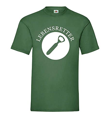 Camiseta con abrebotellas para hombre, verde botella, S