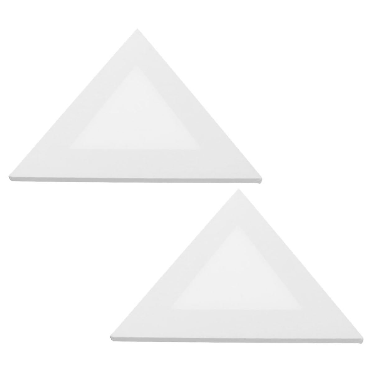 2 Piezas Lienzo Estirado Triangular Blanco, Marco de Pintura al Óleo, Madera y Canvas, Portátil, para Estudiantes y Profesionales, Decoración del Hogar y Exposiciones de Arte