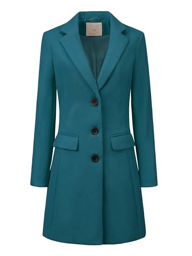 Allegra K Winter Coat A-line Lapel Peacoat Work Trench Overcoat