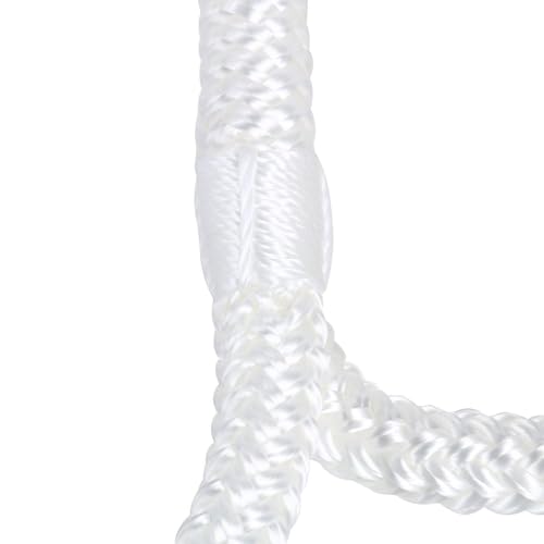 BOOMSTART Festmacherleine aus doppelt geflochtenem Nylon, 16 mm (5/8') x 7,6 m (25 ft), 38 cm (15') Auge, Bruchlast 3.500 kg (7.700 lbs), Arbeitslast 700 kg (1.540 lbs) – Für Boote bis 13,7 m (45 ft)