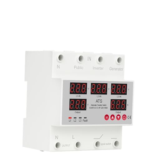 Relais de transfert ATS triphasé 3P+N inverseur source automatique réglable 63A 100A - 3