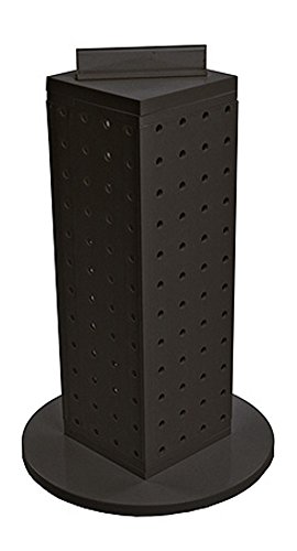 Styrene 4 Sided Pegboard Counter Display in Black 4W x 4D x 13H Inches