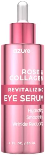 AZURE Rose & Collagen Revitalizing Eye Serum - Hydrating & Smoothing | Reduces Wrinkles, Fine Lines & Under Eye Bags | Minimize Signs of Aging | Made in Korea - 60mL