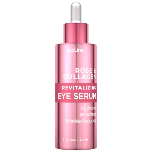 Azure Rose & Collagen Revitalizing Eye Serum - Hydrating & Smoothing | Reduces Wrinkles, Fine Lines & Under Eye Bags | Minimize Signs Of Aging | Made In Korea - 60Ml #TOP30