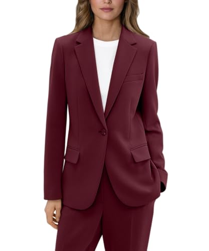 2 Piece Formal Suit for Women Slim Fit Professional Suiting Casual Business Office Outfit Blazer Pants Suit Set