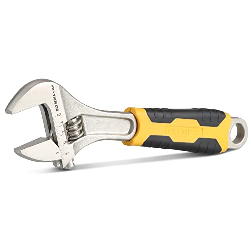 Olympia Tools 8-Inch Adjustable Wrench With Anti-Slip Grip, Made From Drop Forged Alloy Steel With Precision Machined And Nickel Finish #TOP1